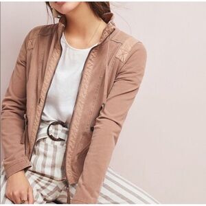 Marrakech Women's light rose tan zip Anthropologie jacket